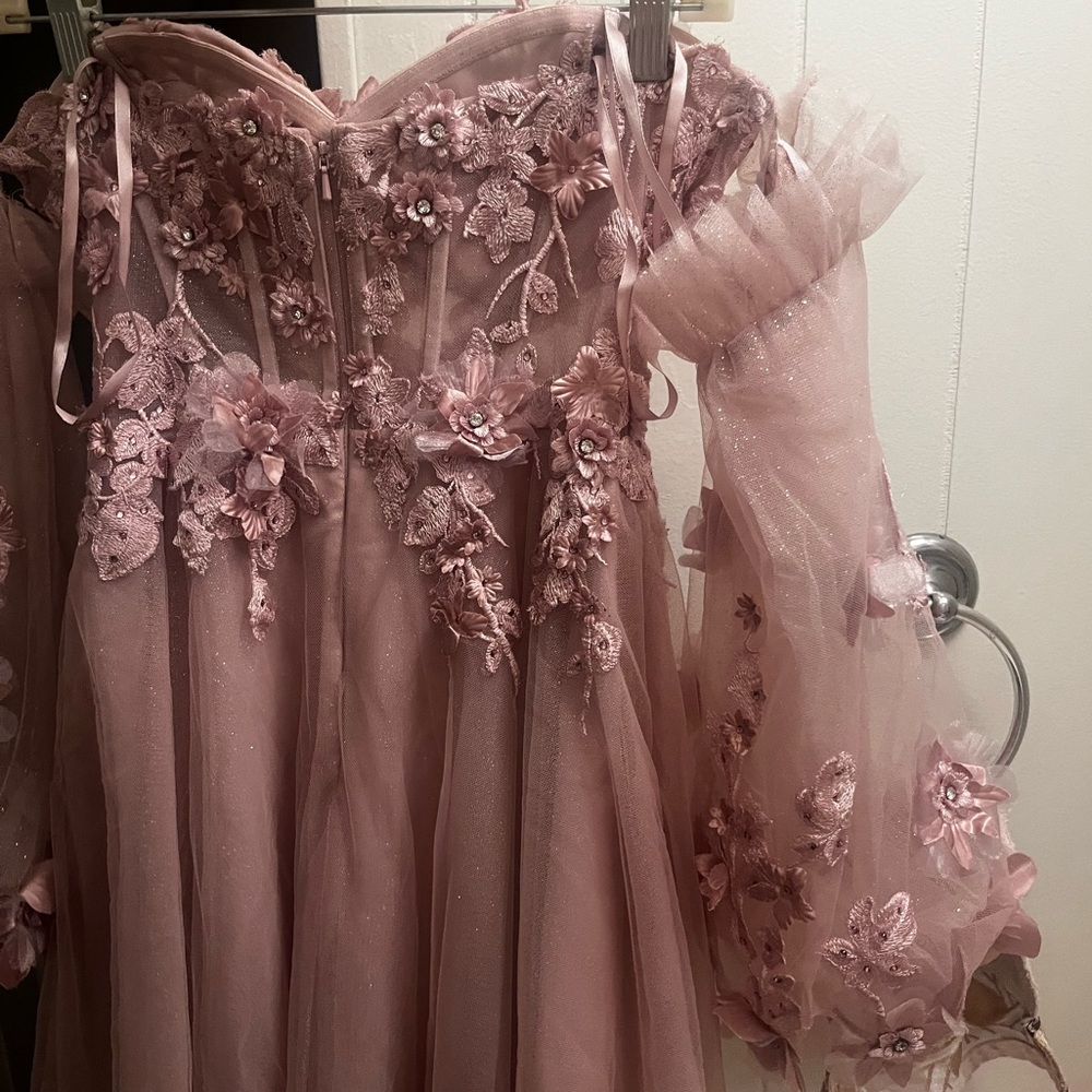 LaDivine By Cinderella Divine Dusty Pink Prom Dress (Size 6) - Picture 5 of 11